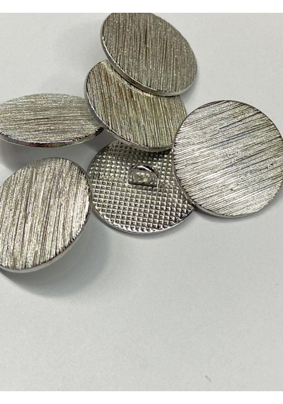 Trençkot Ceket Düğmesi Takımı Çizgili Para Model Gümüş 2 Cm