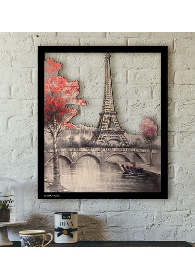 Kişiye Özel Eiffel Tower Temalı 3D Ahşap Tablo-3