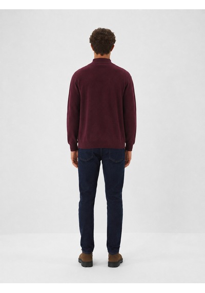 Xint Bordo Pamuk Dokulu Regular Fit Hırka 801742