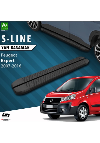 S-dizayn Peugeot Expert 2 Kısa Şase S-line Siyah Yan Basamak 213 Cm 2007-2016