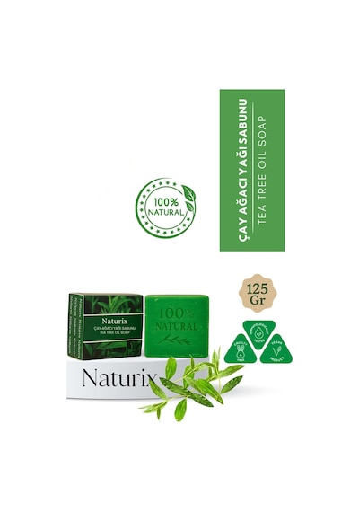 Naturix Arındırıcı Yağ Dengeleyici Ve Cilt Yatıştırıcı Çay Ağacı Yağı Sabunu 125 G