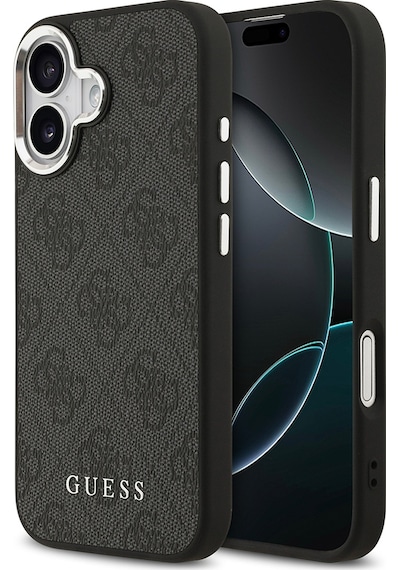 Apple Uyumlu iPhone 17 Kılıf Guess Lisanslı M-safe Özellikli 4g Klasik Yazı Logolu Kapak Siyah Siyah