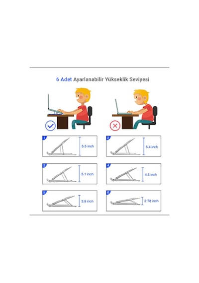 Mühlen Ergonomik Taşınabilir Katlanır Pc Tablet Standı N29-3
