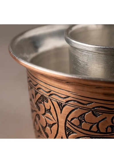 Aura Copper Bakır Ehlikeyf Bardak Soğutucu El İşlemeli Ve Jelli Modeller Açık Mavi