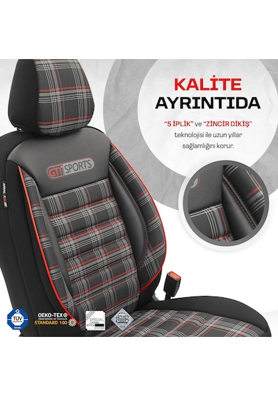 Otom Gti Sports Design Ekstra Destekli Oto Koltuk Kılıfı 553166328