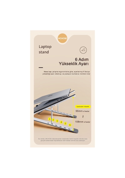 N3v2 Alüminyum Katlanabilir-taşınabilir, Çift Katman Ayarlı Laptop Bilgisayar Standı- Uzay Gri