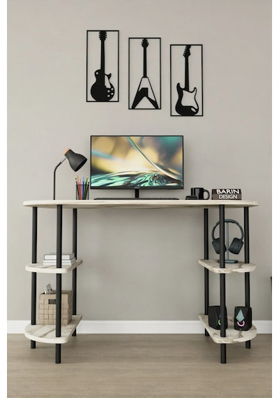 120 Cm Çalışma Masası Bilgisayar Masası 2 Raflı Kitaplık Ofis Ders Masası Ahşap Metal Ayaklı Beyaz Mermer 120 Cm Çalışma Masası Bilgisayar Masası 2 Raflı Kitaplık Ofis Ders Masası Ahşap Metal Ayaklı Beyaz Mermer