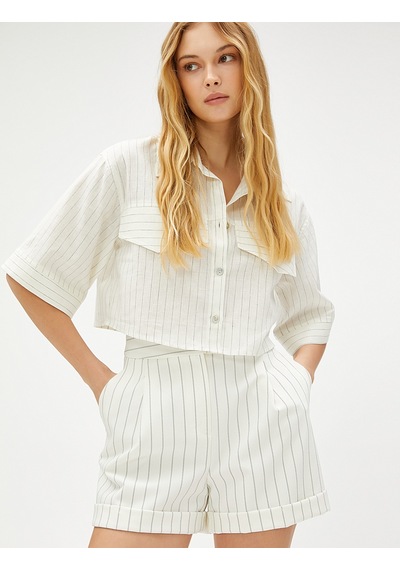 Koton Oversize Crop Gömlek Cep Detaylı Beyaz Çizgili 3sak60524uw 3SAK60524UW10N Beyaz Koton Oversize Crop Gömlek Cep Detaylı Beyaz Çizgili 3sak60524uw 3SAK60524UW10N Beyaz