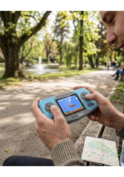 Mey İthalat Taşınabilir Klasik Oyun Konsolu Tv Bağlantılı Dahili Oyunlu Şarjlı Game Console