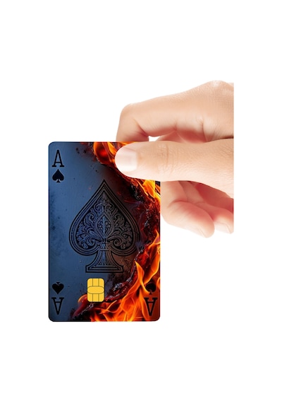Maça Ası Ace Of Spades Agresif Enerjik Parlak Kredi/banka Kart Kaplama Sticker Standart