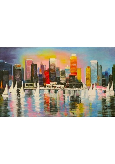 Yelken Büyük Boy El Yapımı Yağlı Boya Tablo 126x83cm