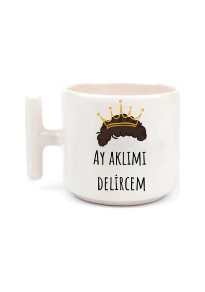 Ay Aklımı Delircem - T Kulp Kupa Beyaz