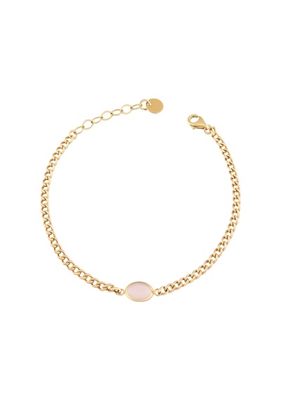 Debora Jewelry 14 Ayar Altın Pembe Kuvars Taşlı Gurmet Bileklik