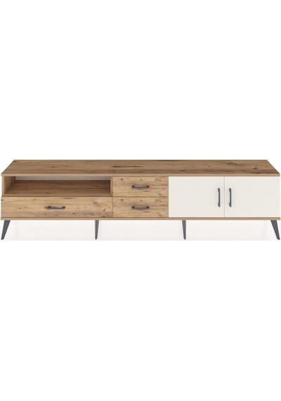 Arges Tv Ünitesi 2 Raflı 3 Çekmeceli 2 Kapaklı 220x30x51 Çam-aytaşı/çam Aytası/atlas Çam - Atlas Çam