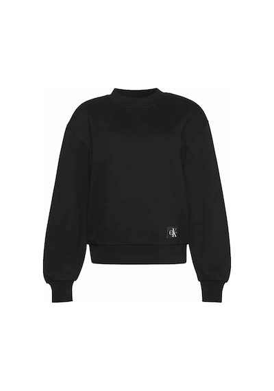 Calvin Klein Kadın Bisiklet Yaka Logolu Sweatshirt - Siyah-8424 Na Black