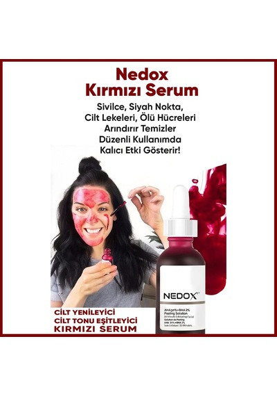 Cilt Yenileyici Cilt Tonu Eşitleyici Kırmızı Peeling Serum Aha %30 Bha %2 Ph % 3.5 Serum 30 Ml