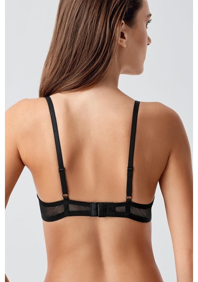 New Bra Kadın B Kap Dantelli Desteksiz Sütyen Siyah 8410 Siyah