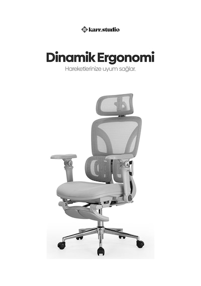 Braga Ergonomik Çalışma Koltuğu - Gri