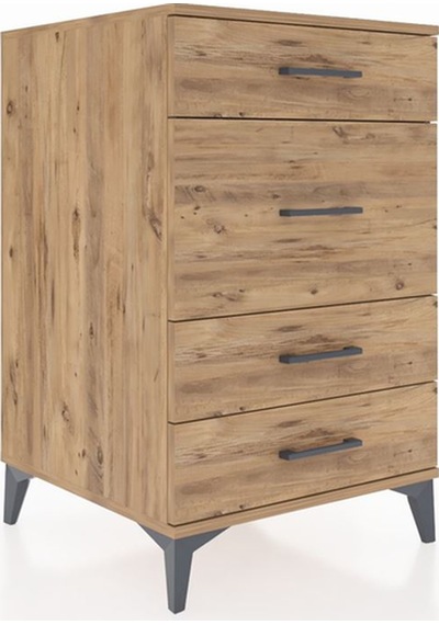 Kronos Komodin 4 Çekmeceli 60x59x96 Çam-çam Çam