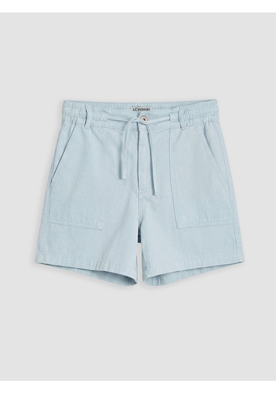 Lcw Jeans Mavi Beli Lastikli Kadın Jean Şort