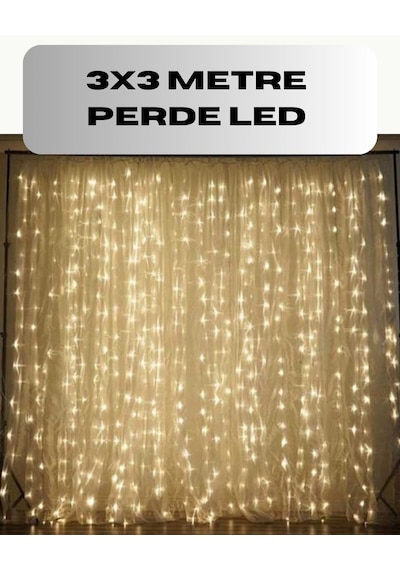 3x3 Perde Led Işık Şelale Model Özel Gün Dekoratif Aydınlatma Renkli 15006843