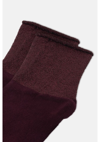 Suwen Glittery Soket Çorap Wss12010358020 Bordo