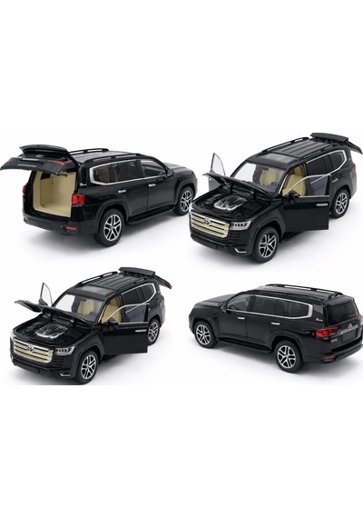 Kutulu Koleksiyon 1 / 24 Ölçek Toyota Land Cruiser Siyah Metal Araba