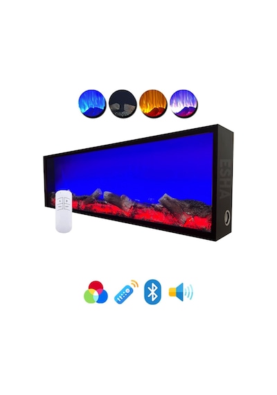 Esha Home Elektrikli Dekoratif Yapay Şömine Bluetooht 100x30 Cm