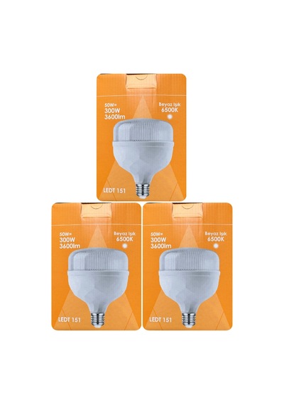 3 Adet Osaka 50w 300w Beyaz Işık E27 Duylu Kalın Duy Led Torch Ampul