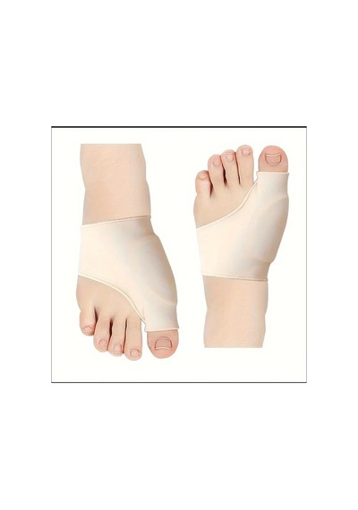 Le-tao 1 Çift 2 Adet Esnek Ayak Koruma Kılıfı & Halluks Splint - Bej Renk, Spandeks Malzeme