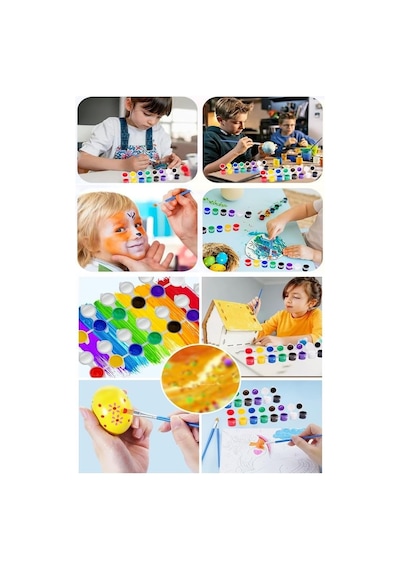 Akrilik Boya 3 Ml 6 Renk 5 Paket Mini Küçük Akrilik Boya Taş Ahşap Seramik Tuval Alçı Tuval Etkinlik Boyama Sanatsal
