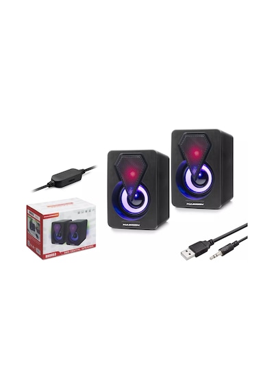 Hadron Hd-6053 Bilgisayar Hoparlörü 1.1 Ledli Siyah