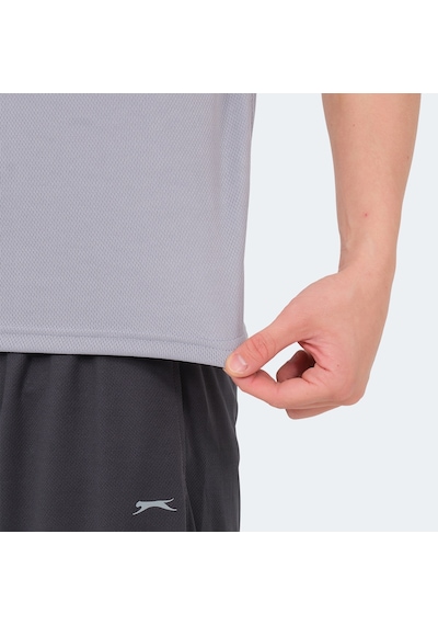 Slazenger ONDINA IN Erkek Kolsuz Gri Tişört