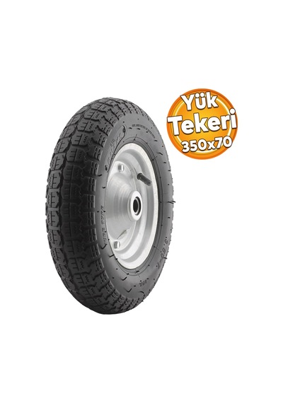 Onaks El Arabası Yük Taşıma Tekeri Bilyeli Rulmanlı Havalı Şambrelli 350x70 Mm Çelik Jant Tekerlek