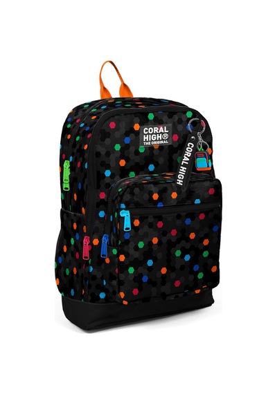 Kids Siyah Renkli Petek Desenli 3 Lü Okul Çanta Seti Set0133210