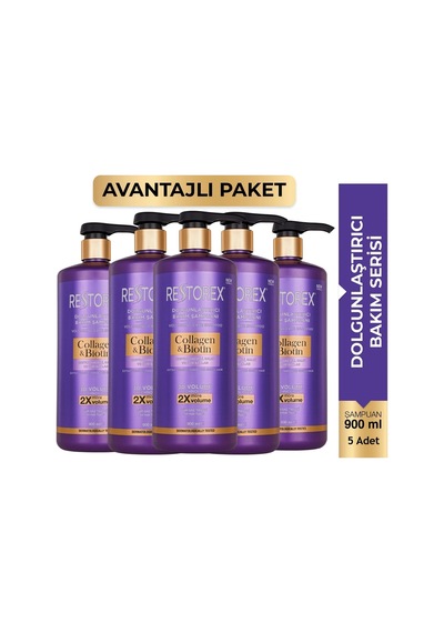 Collagen&biotin Şampuan 900 Ml 5 Adet Hacim Ve Güçlendirme
