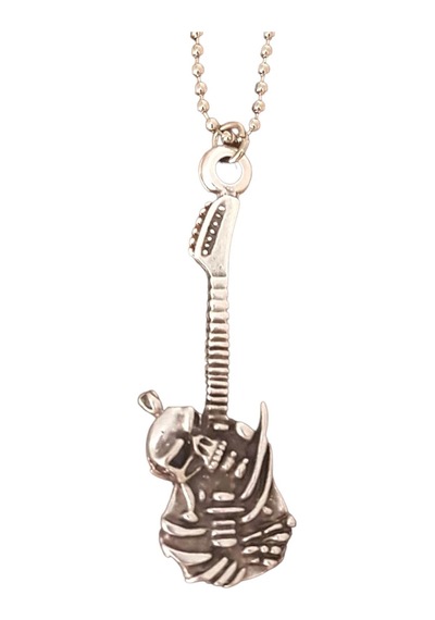 Gitar Kuru Kafa Kolye 925 Ayar Gümüş Kaplama Gümüş