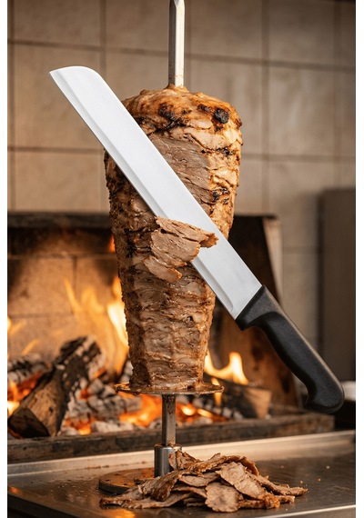 Sürmene Döner Bıçağı Kaşar Ve Kavurma Bıçak Paslanmaz Çelik 48 Cm Dönerci Bıçağı Sürbisa 61633