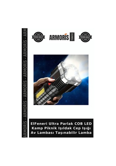 Elfeneri Ultra Parlak Cob Led Kamp Piknik Işıldak Cep Işığı Av Lambası Taşınabilir Lamba Çok Renkli