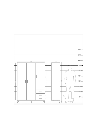 Hyperion Dolap 6 Raflı 3 Çekmeceli Tek Askılı 132x44x195 Çam-... Çam Hyperion Dolap 6 Raflı 3 Çekmeceli Tek Askılı 132x44x195 Çam-... Çam