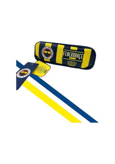 Fenerbahçe Tek Göz Çubuklu Kalem Çantası Sarı - Lacivert