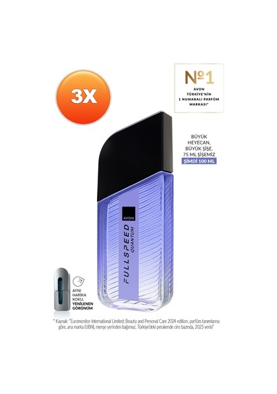 Full Speed Quantum Erkek Parfüm Edt 100ml Üçlü Paket Odunsu