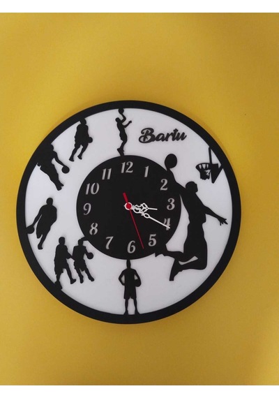 Basketbol Severler İçin Modern Duvar Saati Şık Ve Kalite Bir Arada No:1079 Beyaz