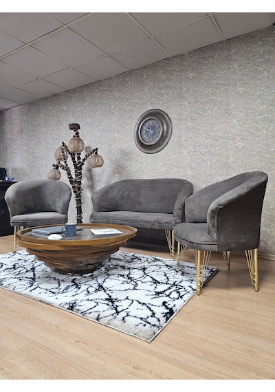 Zafir Teddy Takım Gold Kaplama Telli Ayak Çay Seti Koltuk - Berjer , Balkon, Salon, Ofis Kahverengi Zafir Teddy Takım Gold Kaplama Telli Ayak Çay Seti Koltuk - Berjer , Balkon, Salon, Ofis Kahverengi