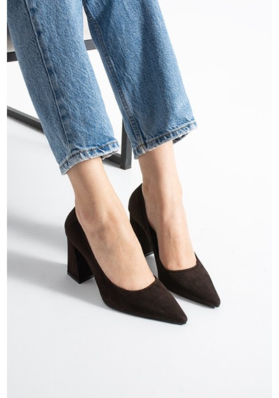 Dericia Shoes Victory Kadın Hakiki Deri Süet Yüksek Kalın Topuklu Ayakkabı Kahverengi Dericia Shoes Victory Kadın Hakiki Deri Süet Yüksek Kalın Topuklu Ayakkabı Kahverengi
