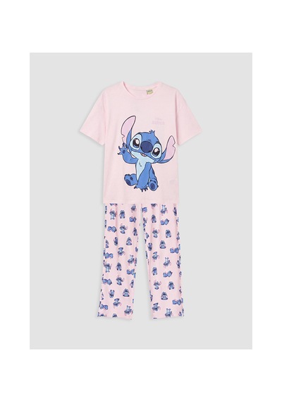 Lcw Young Pembe Stitch Baskılı Kadın Pijama Takım