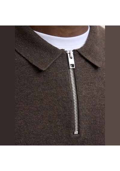 Jack & Jones Erkek Polo Yaka Uzun Kollu Triko Üst - Emil - 12268210 Mulch