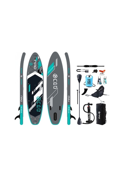Npo Aqua Gray 350x84x15cm Şişme Military Sup Paddle Board 196kg Kürek Pompa Çanta Koltuklu Full Set