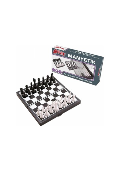 Mey İthalat 1050170 Manyetik Satranç-tavla 2si 1 Arada -okey