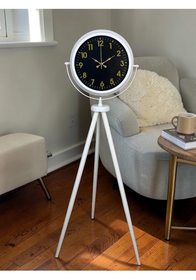 Royal Gold Rakamlı Beyaz Tripod Ayaklı Saat 11